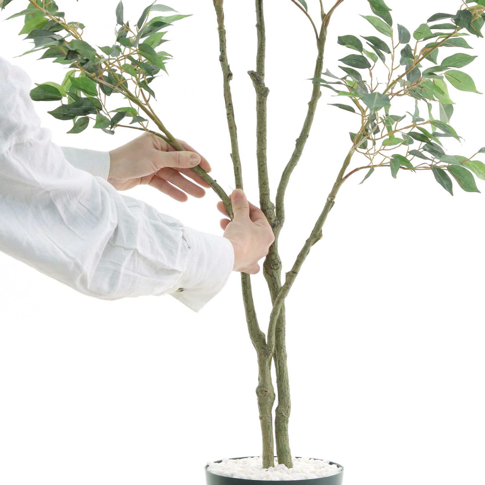 No8414 プレミアム光触媒フェイクグリーン「フィカス・ベンジャミン 高さ120cm 幅70cm 奥行70cm」