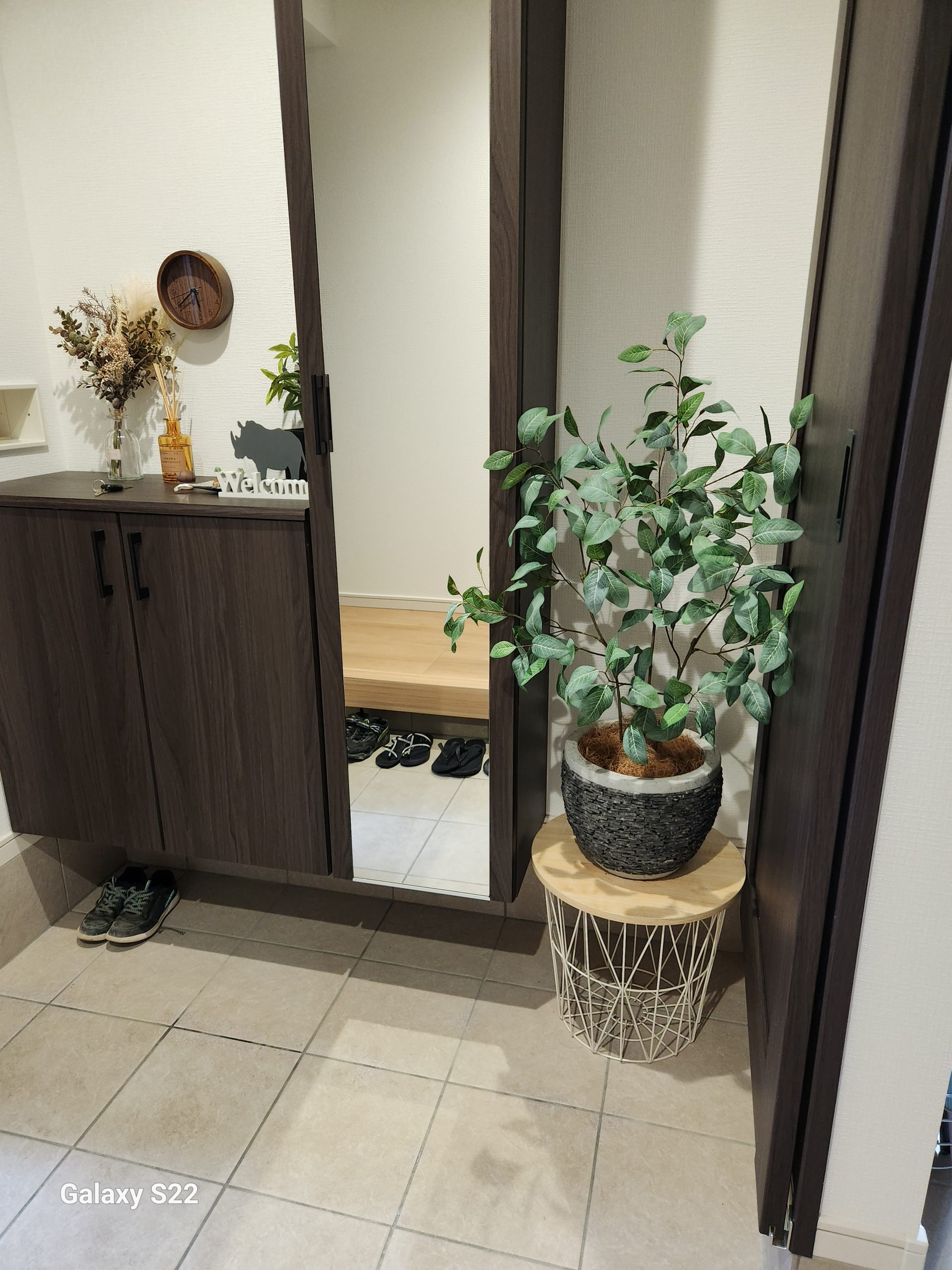 玄関 フェイクグリーン