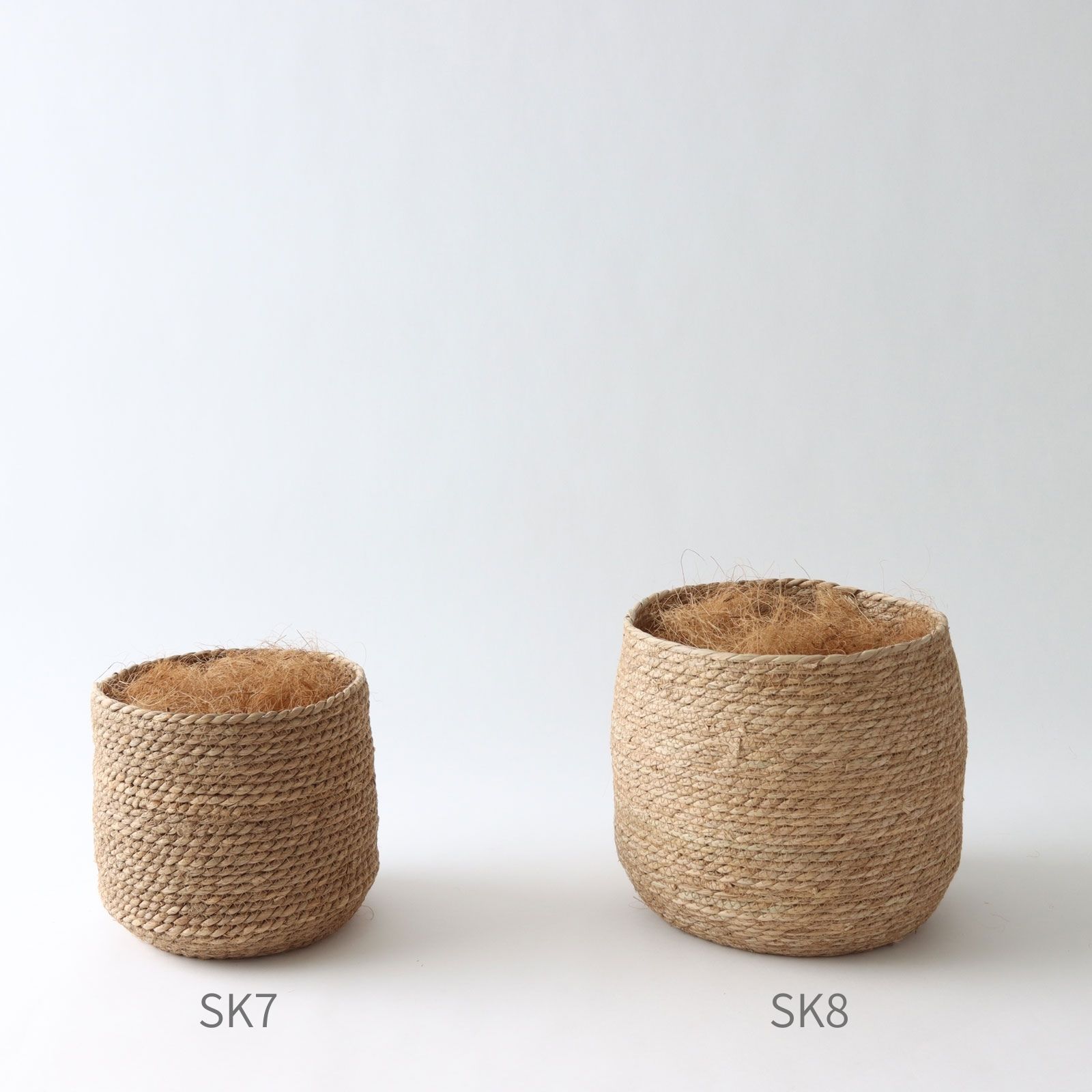 シーグラス鉢 2サイズの比較