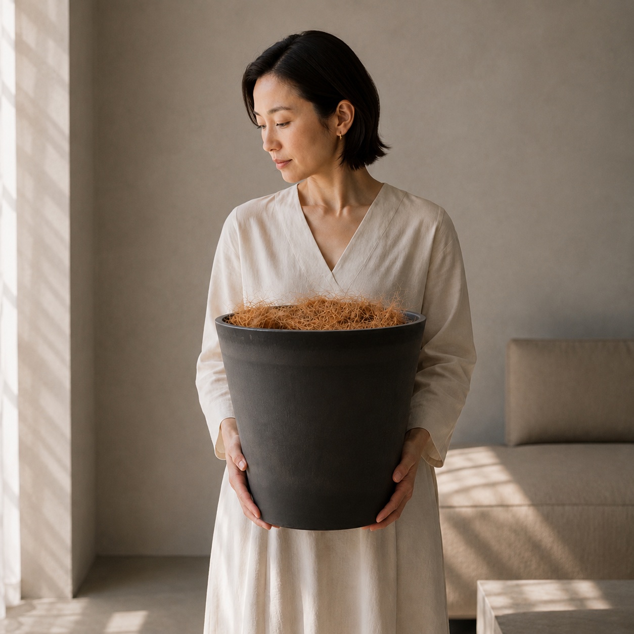 Petraポット 10号 チャコール｜植物のある空間